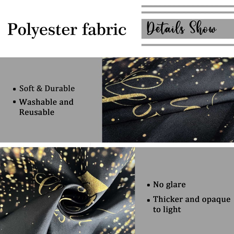 Msocio 8x6ft Polyester Black Congrats Graduation Backdrop Class of 2025 Photography Background Gold Bachelor Cap Celebration Party Decorations Banner Picture Photo Booth - Image 5